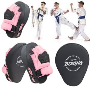 Valleycomfy Boxing Curved Focus Punching Mitts- Leatherette Training Hand Pads