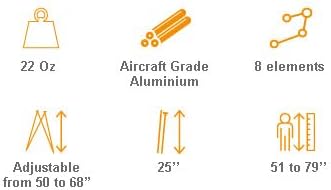 Mountain Shooting Stick – Adjustable, Lightweight Rifle Shooting Gear, fits Heights 51" to 78", Perfect for Standing, Kneeling, Slope Shots, and Ideal for air Travel.