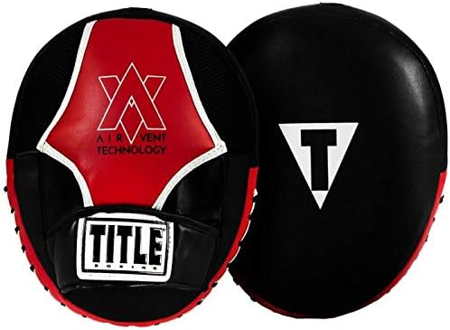 TITLE Boxing Air Vent Technology Punch Mitts, Black/Red - Boxing Pads, Muay Thai Pads, Punching Mitts, Focus Mitts, Boxing Equipment, Punching Pads, MMA Equipment, Kickboxing