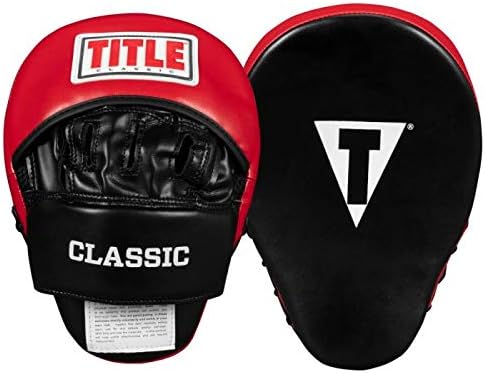 Title Boxing Classic Charge Punch Mitts, Black/Red