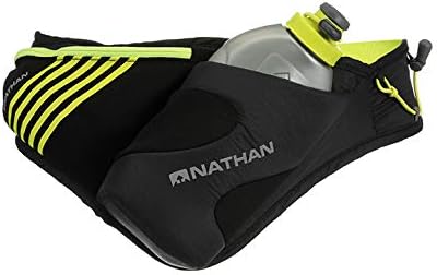 Nathan Peak Running Hydration Waist Pack Belt w/ Speed Draw Flask Water Bottle, 18oz/535 ml Push/Pull Race Cap, Expandable Zippered Stretch Pocket