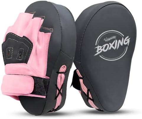 Valleycomfy Boxing Curved Focus Punching Mitts- Leatherette Training Hand Pads