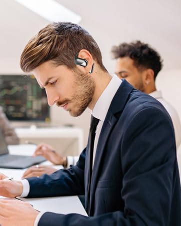 Open Ear Clip Wireless Earbuds Bone Conduction Headphones, Bluetooth 5.4, Open Ear Design for Running Fitness,office,Built-in Mic, IPX7 Waterproof, LED Display Charging Case,Ear Hooks Ear Buds