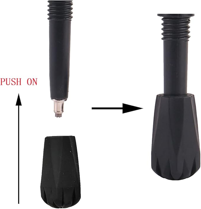 Trekking Pole Accessories Extra Thick and Wear Resisting Rubber Tips Snow Support Mud Support for Hiking Poles for All Common Trekking Poles, Hiking Sticks, Nordic Walking Poles with a Inner Diameter of 11mm/0.43"