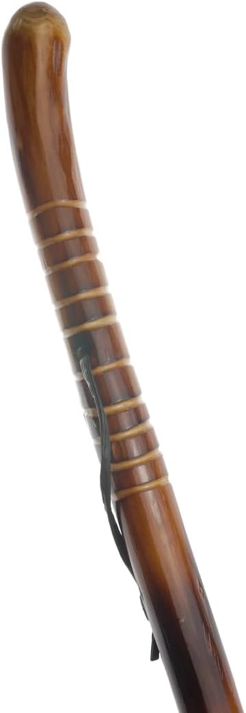 SE Natural Wood Walking Stick with Root Head, Carved Hand Grip, Steel Spike and Metal-Reinforced Tip Cover, 55" - WS631-52RH