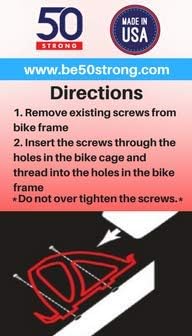 Bike Water Bottle Holder & Bottle Combo – 2-Pack 22 oz Sports Squeeze Bottles with Pull Top Cap & Easy-Install Bike Cage – Made in USA – 50 Strong Brand