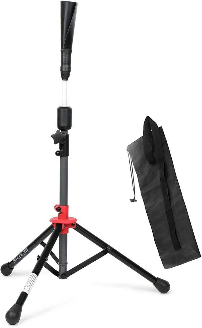 McHom Baseball & Softball Batting Tee - Hitting Travel Tee | Adjustable Height | Portable & Collapsible | Tripod Base