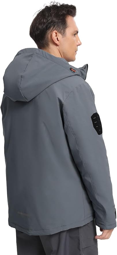 Men's Winter Jacket Waterproof Ski Snow Coat Windproof Snowboard Hooded Raincoats with Warm Graphene lining