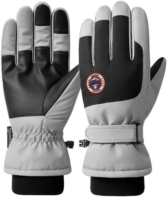 Winter Ski Snow Gloves for Men, Women, Youth | Touchscreen & Waterproof Cold Weather Hand Warming Gloves Winter Work Gloves
