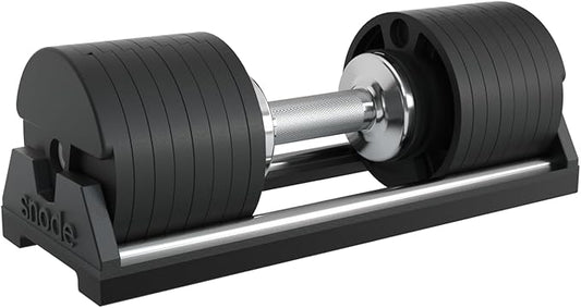 SNODE AD80 Drop Proof 80 lbs Adjustable Dumbbell Set -Adjustable Weights with Cast Iron Plates and Cradle, Knurled Handle, Fast Adjust, Compact Home Gym Equipment for Bench & Press