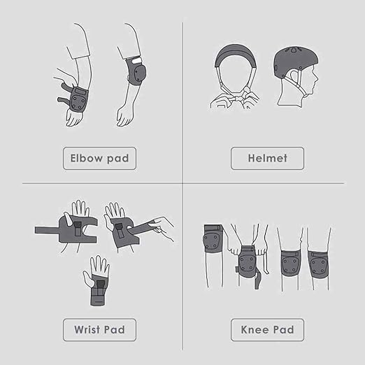 Kids Bike Helmet, Toddler Helmet for Youth Adult, Knee Pad Elbow Pad Wrist Guard Protective Gear Set for Skateboard, Bike, Skating, Cycling