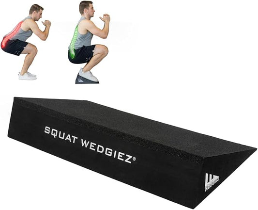SquatWedgiez Extra Wide 20° Slant Board – Heavy Duty 1000 lb Capacity, Anti-Slip Squat Wedge for Knees Over Toes Training, Heel Elevated Squats & Calf Stretching