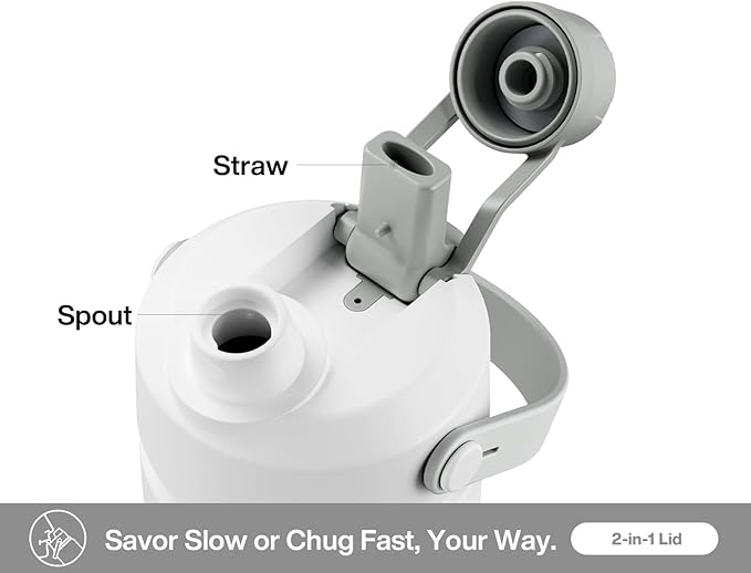 26 oz Insulated Water Bottle with 2-in-1 Straw and Spout Lid, Glow-in-the-Dark, 24H Cold, Leakproof, Fits in Car Cup Holder, Stainless Steel for Sports, Travel, and School (Luminous Flutter)