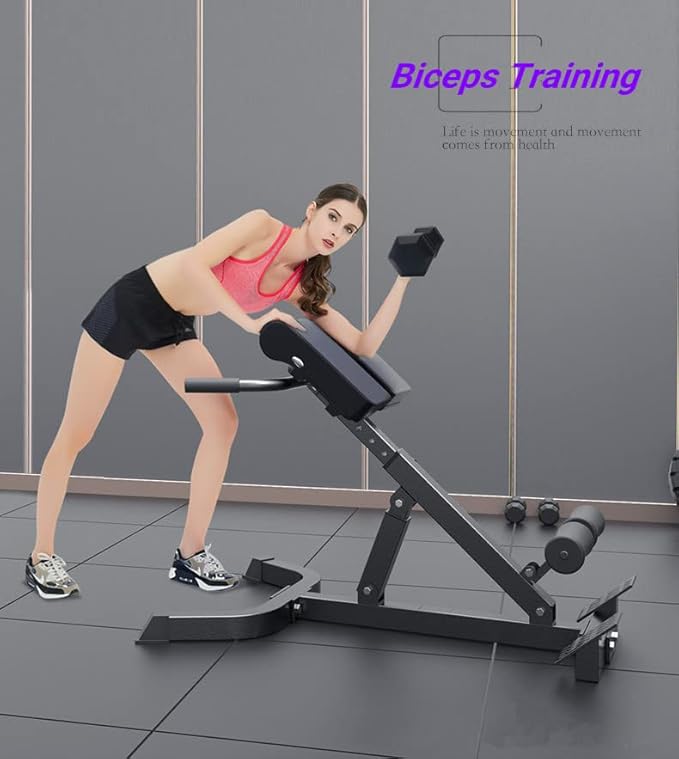 ComMax Hyperextension Roman Chair Back Extension Bench Foldable Workout Bench Machine for Home GYM Adjustable Waist Abdominal Back Trainer