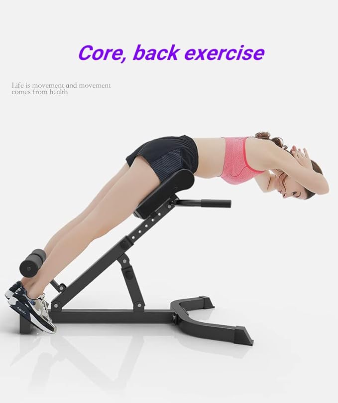 ComMax Hyperextension Roman Chair Back Extension Bench Foldable Workout Bench Machine for Home GYM Adjustable Waist Abdominal Back Trainer