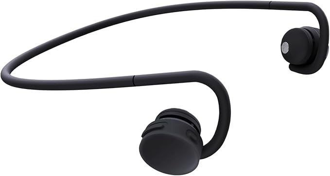nwm GO Wireless On-Ear Speakers (Open Ear Earphones) Sound Leakage suppressed (PSZ Technology - Bone Conduction Alternative) Designed in Japan | Fog Black