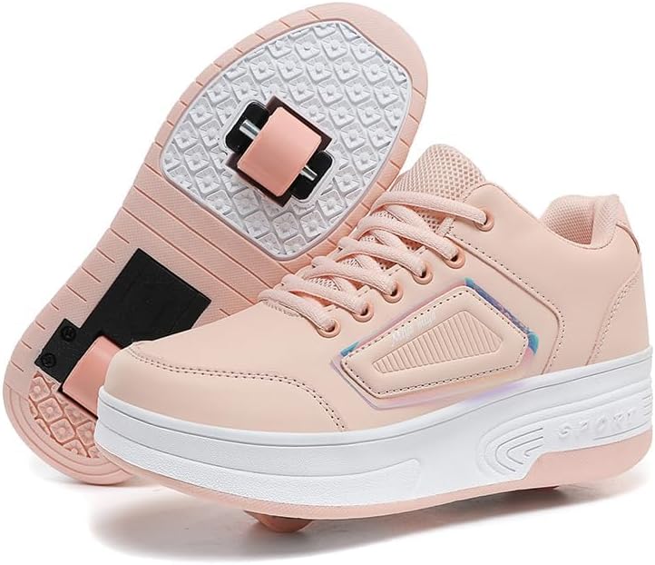 Wooowyet Roller Skate Shoes for Kids Boys Girls Rechargealbe Wheels Sneakers Fashion Roller Wheeled