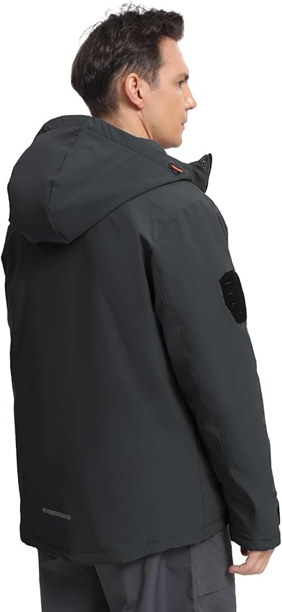 Men's Winter Jacket Waterproof Ski Snow Coat Windproof Snowboard Hooded Raincoats with Warm Graphene lining