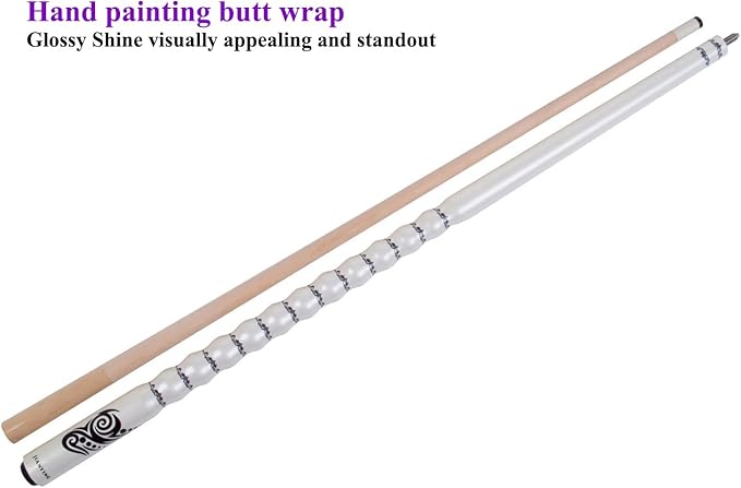 58" Pool Cue Stick,13mm 2-Piece Maple Hardwood Ergonomic Design Billiard Cues Kit,19/20/21oz