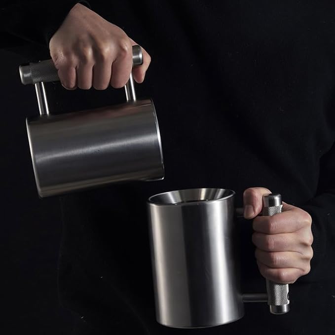 Dumbbell Cup Training Mug (8KG/18lbs) Stainless Steel Weightlifting Mug for water, tea, coffee drinks, Durable workout dumbbell cup for Gym fitness training, Funny Game Gift Sports equipment