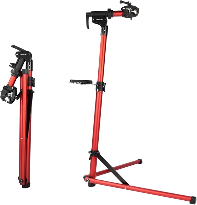 Bike Repair Stand -Shop Home Bicycle Mechanic Maintenance Rack,bike rack (red(two legs))