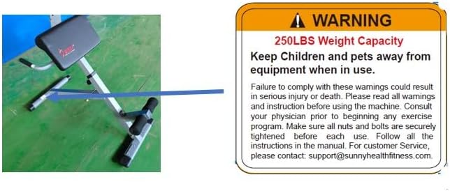 Sunny Health & Fitness Foldable Hyperextension Roman Chair w/Back Extension, Home Gym Sit Up Bench for Glute & Ab Workouts, Optional Adjustment Incline & Multi-Function Heavy-Duty Exercise Equipment