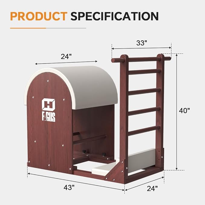 Pilates Ladder Barrel, Pilates Ladder Bucket Yoga Exercise Equipment for Building Strength and Flexibility, Strength-Training Tool, Workout Equipment for Home Pilates Gym or Studio Use