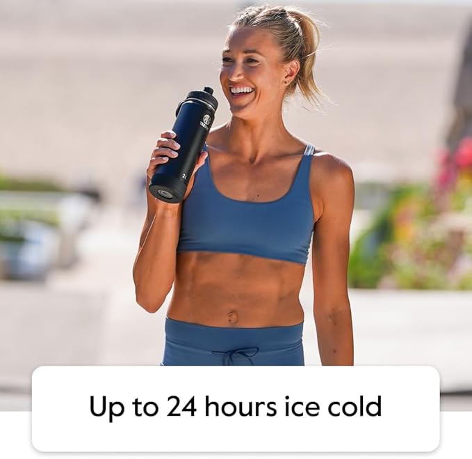 Takeya Actives Water Bottle with Spout Lid - Bottle with Double Stainless Steel Insulation - Dishwasher Safe & BPA-Free - Bottle with Spout Lid & Removable Bumper - 40 oz, Bluestone