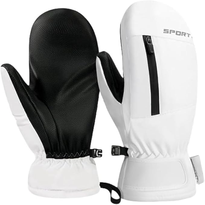 Waterproof Ski Mittens Ski Glove for Women Men Youth Winter Cold Weather Snow Gloves with Hands Warmer Zipper Pocket