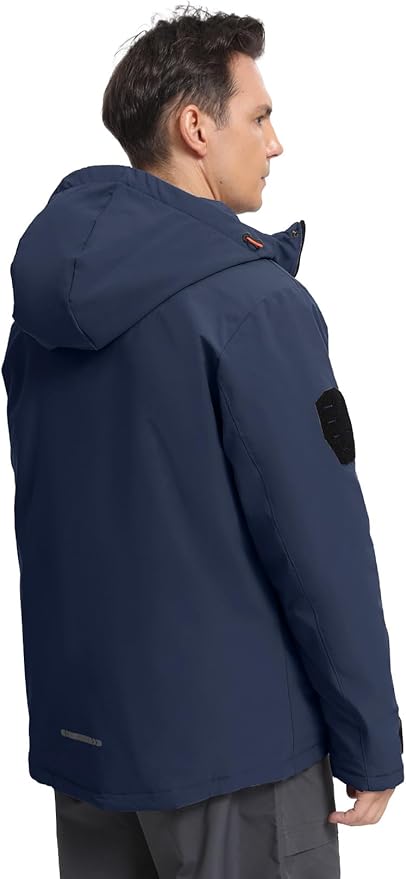 Men's Winter Jacket Waterproof Ski Snow Coat Windproof Snowboard Hooded Raincoats with Warm Graphene lining