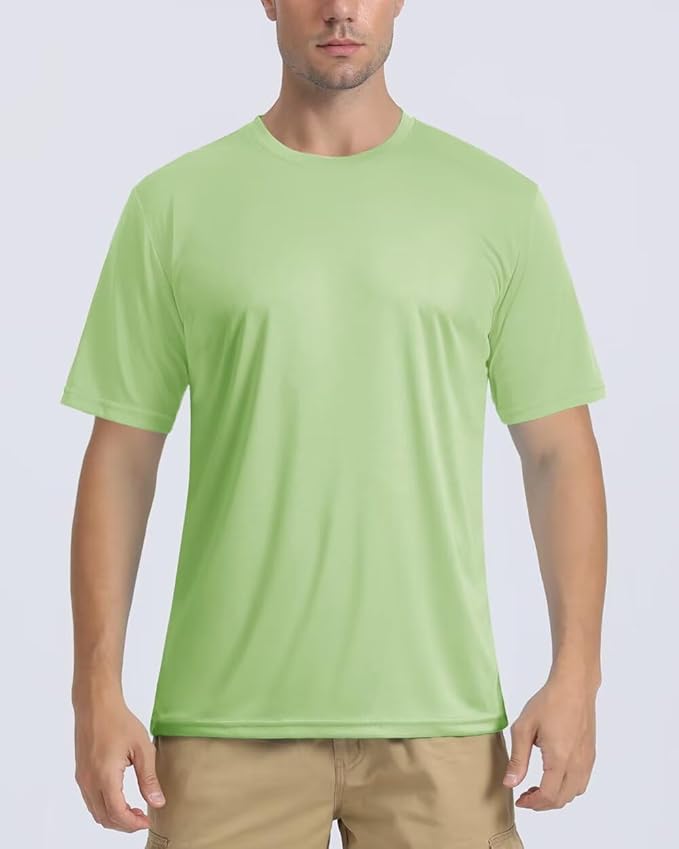 Boladeci Men's Swim Shirt Short Sleeve UPF 50+ Sun Protection SPF UV Moisture Wicking Lightweight Quick Dry Rash Guard