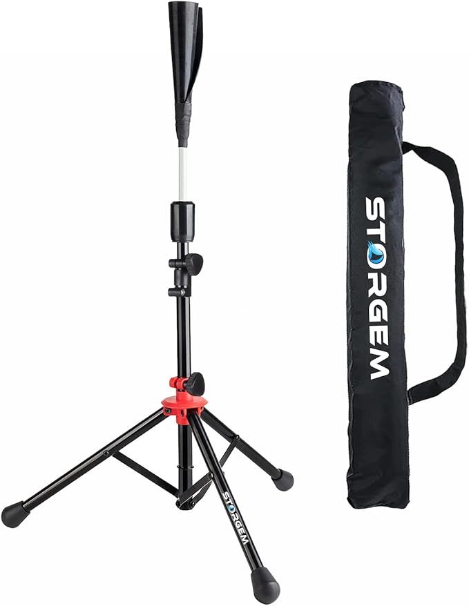 Storgem Batting Baseball tee Softball, Easy to Adjustable Height,Portable Tripod Stand Base Tee for Hitting Training Practice,with Carrying Bag