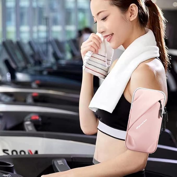 Phone Holder, Small Crossbody Shoulder Holsters Bag with Arm Band, Fits iPhone and Android, Use for Running, Walking, Hiking & Biking (6.7 Inches, Pink)