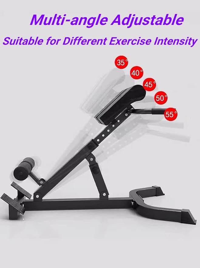 ComMax Hyperextension Roman Chair Back Extension Bench Foldable Workout Bench Machine for Home GYM Adjustable Waist Abdominal Back Trainer