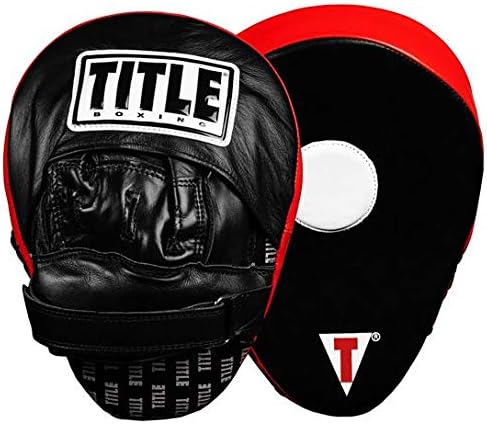 TITLE Boxing Icredi-Ball Leather Punch Mitts 2.0, Black/Red - Boxing Pads, Muay Thai, Focus Mitts, MMA Equipment, Kickboxing