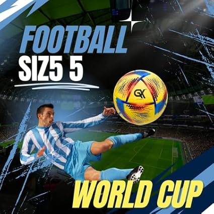 Thermo Bonded Polyurethane Soccer Ball Size 5 – Professional Grade PU Material, USA Quality Outdoor Sports, Premium Size 5 Soccer Ball for Training & Competitive Matches