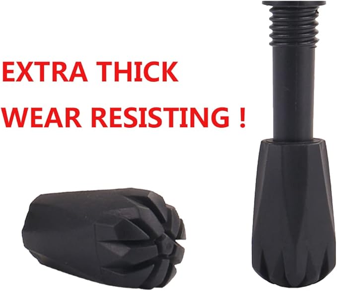 Trekking Pole Accessories Extra Thick and Wear Resisting Rubber Tips Snow Support Mud Support for Hiking Poles for All Common Trekking Poles, Hiking Sticks, Nordic Walking Poles with a Inner Diameter of 11mm/0.43"