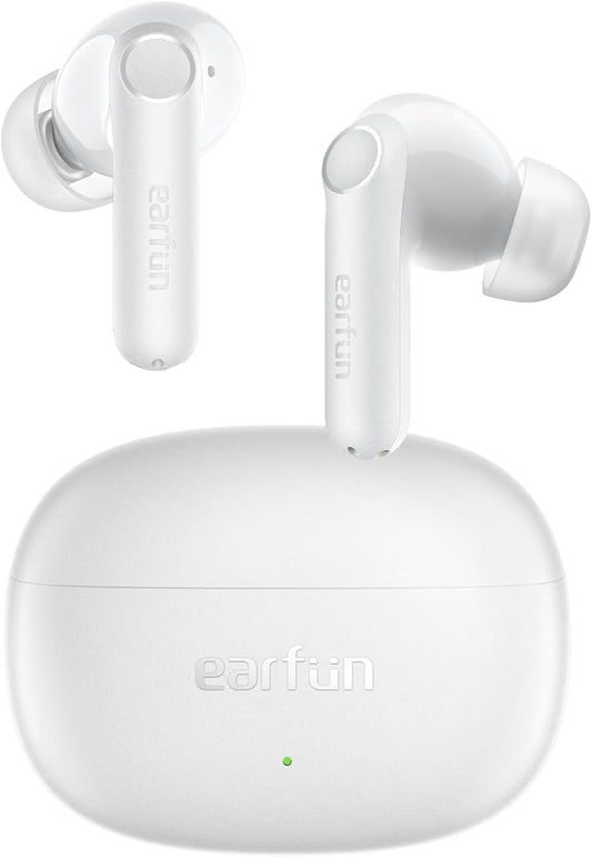 EarFun Air Life Wireless Earbuds, 12mm Driver with Deep Bass, Bluetooth 5.4 in-Ear Earbuds, 4 Mics AI ENC Call, 35H Playtime, 30 Preset EQs Via App, Comfortable Fit, Fast Charging, IPX5, White