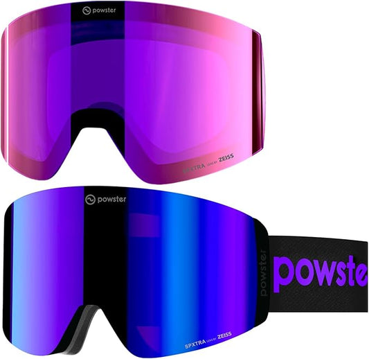Ski Goggles Snow OTG Snowboard Goggles Magnetic Interchangeable Lens Frameless UV Protection Anti-fog mobile Skating
