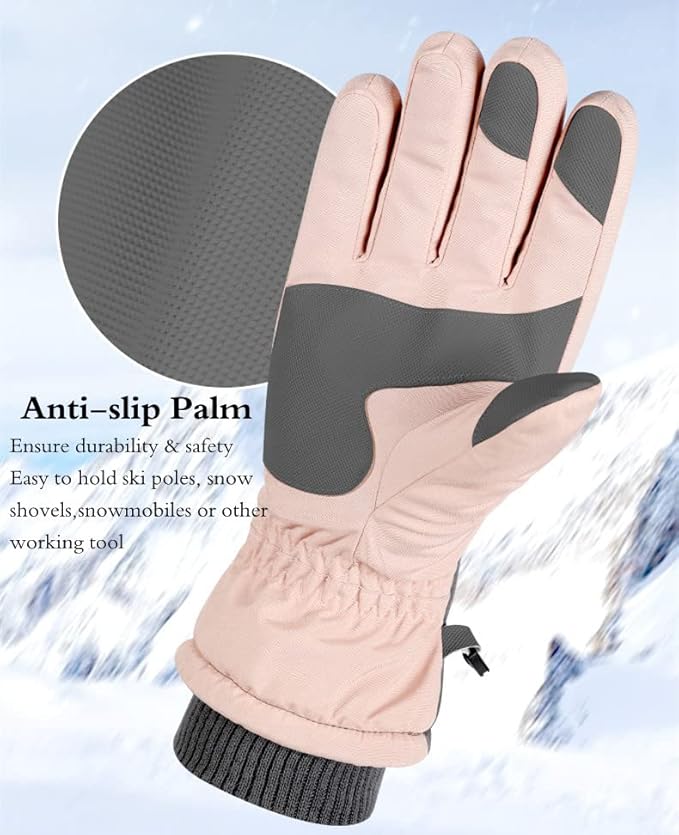 Winter Ski Snow Gloves for Men, Women, Youth | Touchscreen & Waterproof Cold Weather Hand Warming Gloves Winter Work Gloves