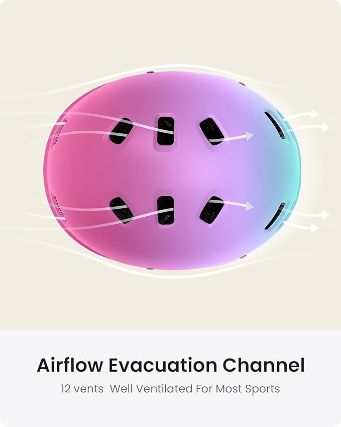 OutdoorMaster Skateboard Cycling Helmet - Two Removable Liners Ventilation Multi-Sport Scooter Roller Skate Inline Skating Rollerblading for Kids, Youth & Adults