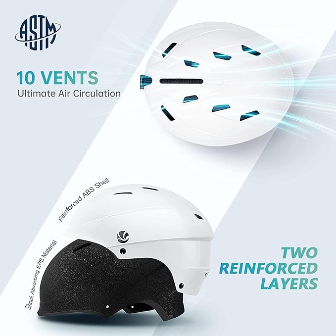 VANRORA Ski Helmet, Snowboard Helmet for Men & Women, Climate Control Venting, Dial Fit, Goggles Compatible, Removable Fleece Liner and Ear Pads, Safety-Certified