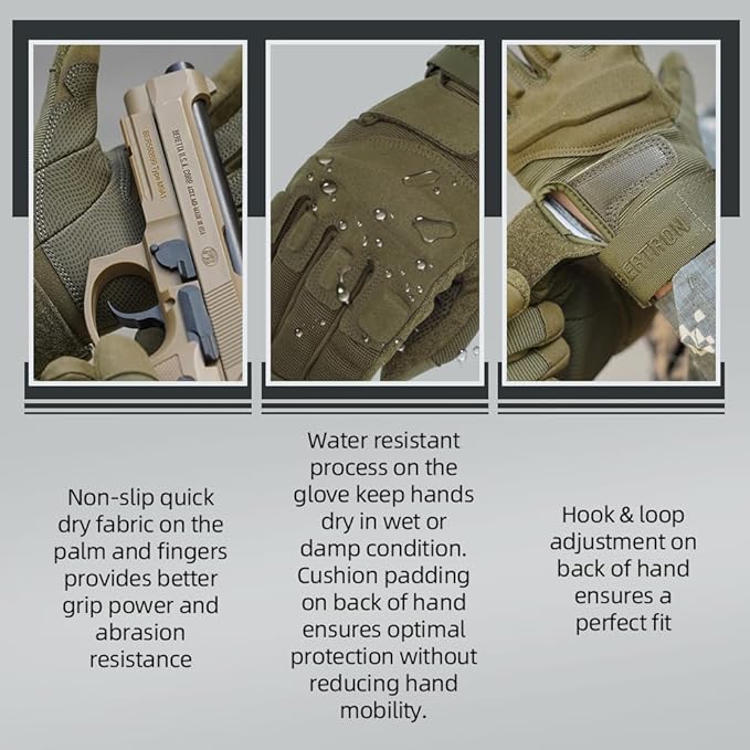 Seibertron Adult Or Youth S.O.L.A.G Sports Outdoor Water Resistant Full Finger Touchscreen Gloves