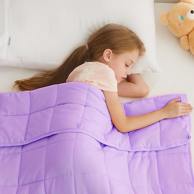 L'AGRATY Weighted Blanket - 40"x60" 10lbs Breathable Weighted Blanket Microfiber Material with Glass Beads