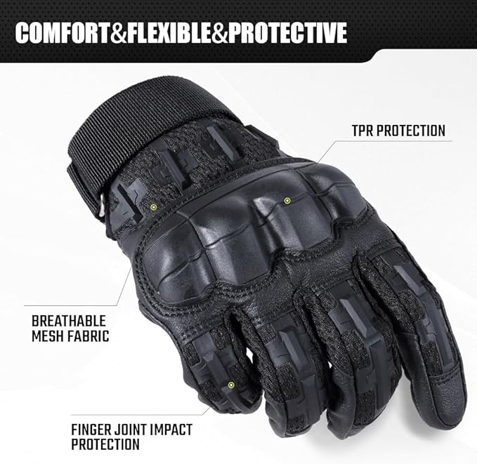 WTACTFUL Rubber Guard Tactical Gloves for Men Touchscreen Airsoft Motorcycle Hunting Outdoor