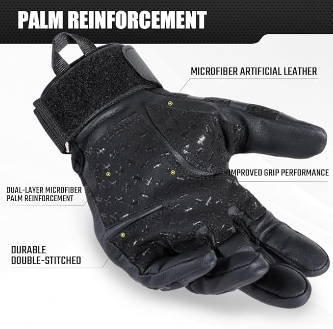 WTACTFUL Rubber Guard Tactical Gloves for Men Touchscreen Airsoft Motorcycle Hunting Outdoor