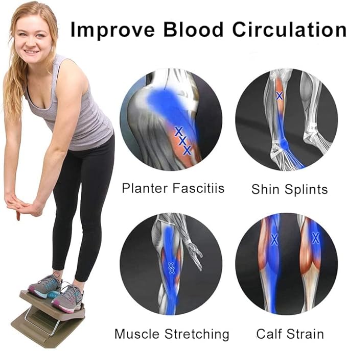 StrongTek Portable Slant Board, Lightweight 3.7 lbs, 5-Level Adjustable Calf Stretch Board (20°–50°) with Non-Slip Surface for Safe Stretching, Improved Ankle Flexibility, Balance & Rehab Anywhere