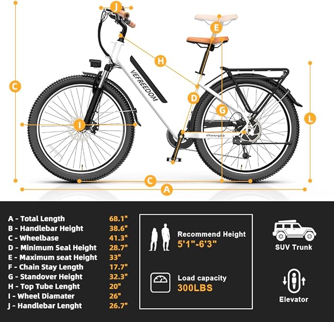 ๐๐๐๐๐ Peak Electric Bike for Adults,up ๐๐ Miles Removable Battery Ebike, 26" UL Certified Electric Mountain E Bike,Adult Electric Bicycles for Commute Beach Snow