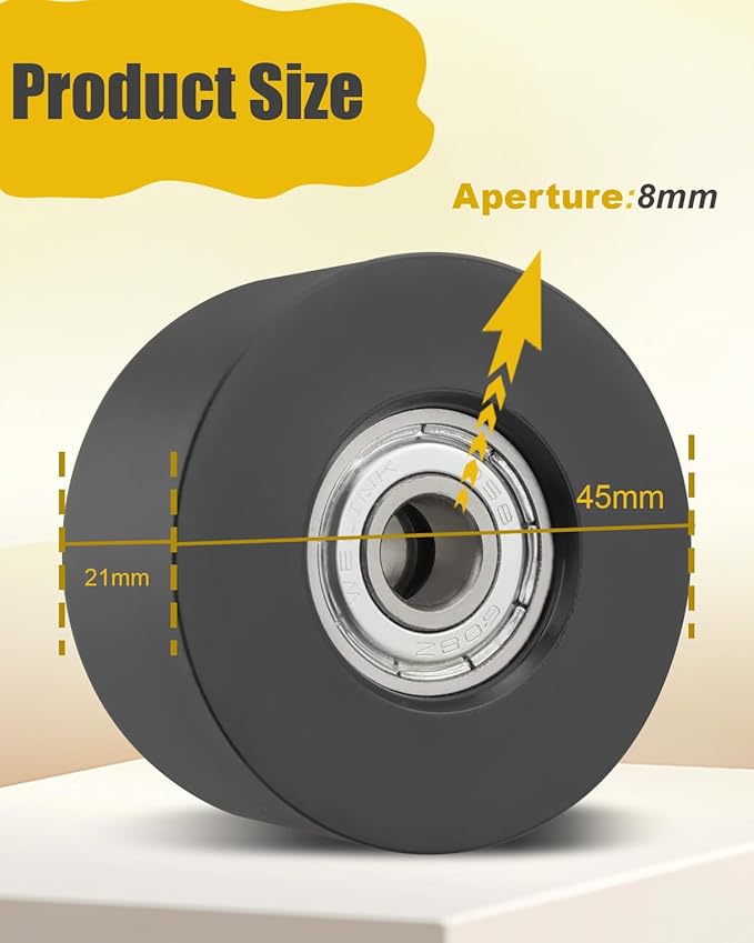 Rowing Machine Seat Wheels for Various Resistance Rowing Machines, Fitness Trolley Seat Rail Rollers Water Resistance