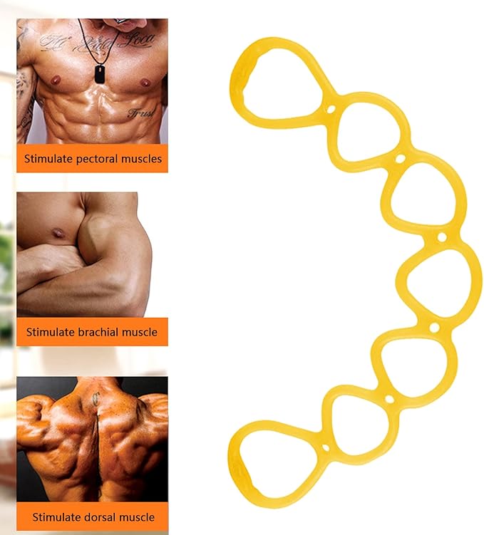 7 Ring Stretch Resistance Exercise Band, BetterJonny Workout Bands Yoga Stretching,Foot, Leg and Arm Exerciser for Home or Fitness Center Workout Walking Exercise